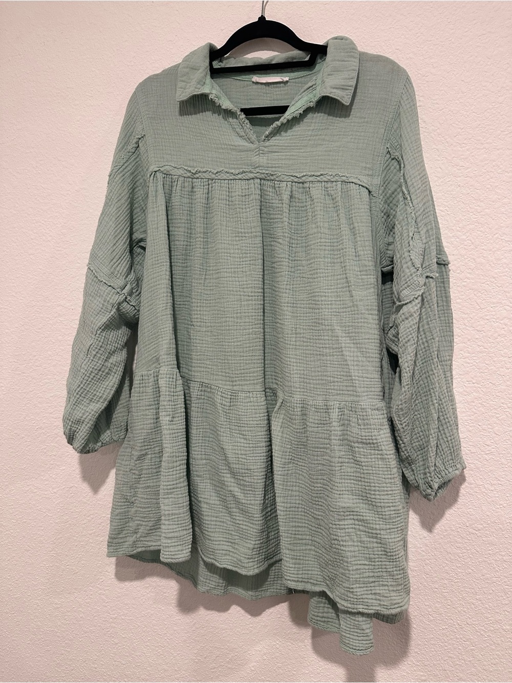 Light Sage Green Women's Gauze Dress
